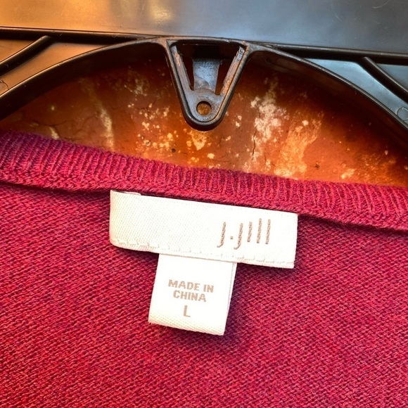 J. Jill Womens Large Oversized Boxy Magenta Pink Knit Sweater Top Front Pockets - Picture 4 of 7